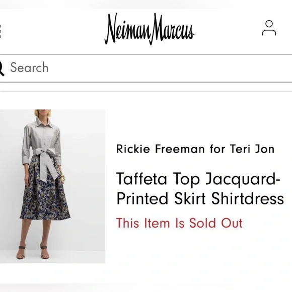 NWT Rickie Freeman Teri Jon taffeta floral front-button cocktail dress, Size 8 - Picture 2 of 15
